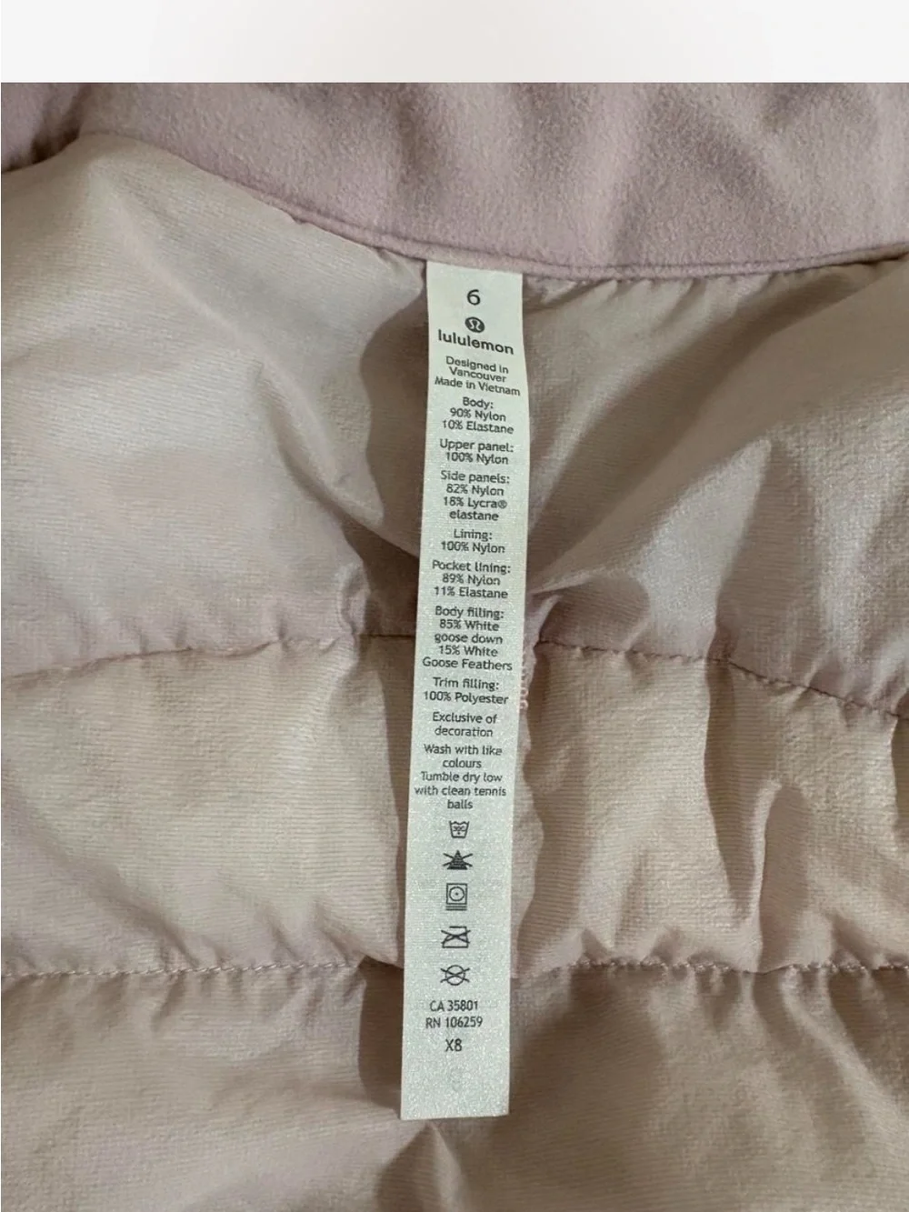 Lululemon Down for It All 700-Down-Fill Vest peony pink